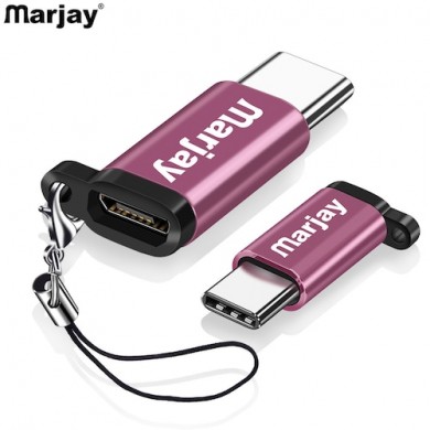 Marjay Adapter Micro USB Female to USBC Male Converter for Xiaomi Note 10 7 Huawei P20 Lite Marjay Adapter Micro USB Female to USBC Male Converter for Xiaomi Note 10 7 Huawei P20 Lite