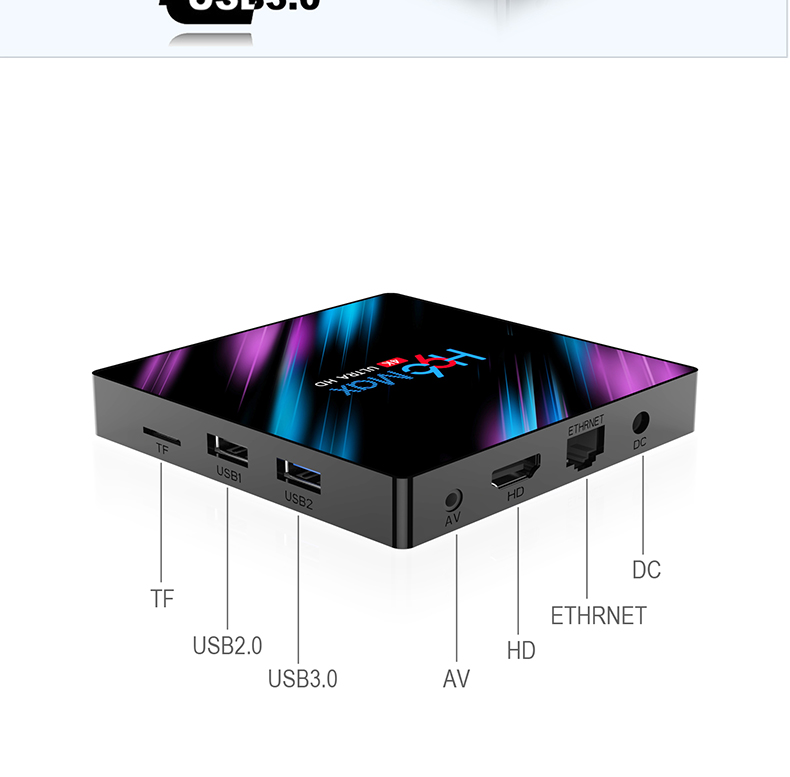 Set-Top-TV-Box-4G-DDR3-USB-30-Bluetooth-40-Android-90-9-OS-4K-4096x2160-H96-Smar